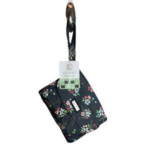 NWT Lillybit by Demdaco Diaper Clutch Bag Tote Purse Changing Pad Gray Pink